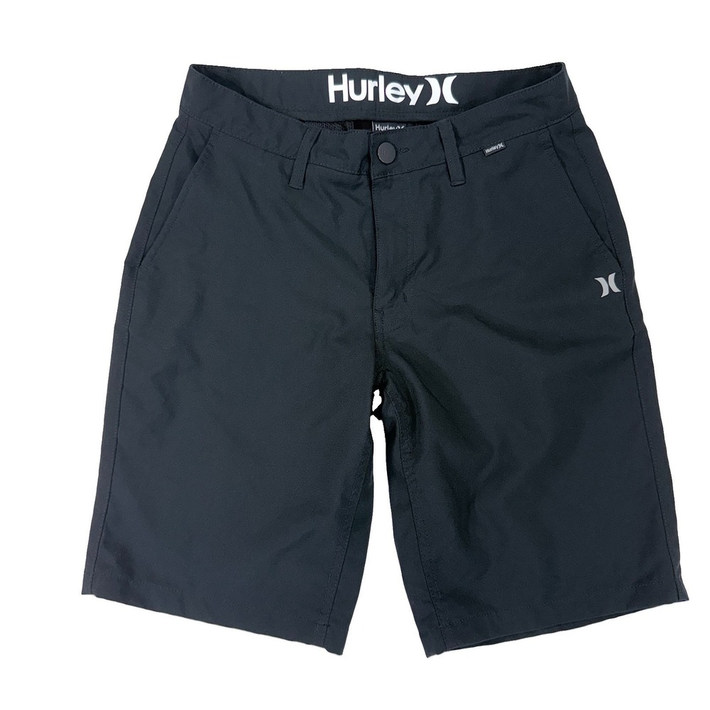 Hurley Mens Hybrid Shorts 30 Black 9.5" Performance Golf Walk Stretch Surf